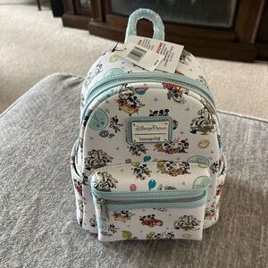 Loungefly Disney Parks Mini Backpack - White and Blue